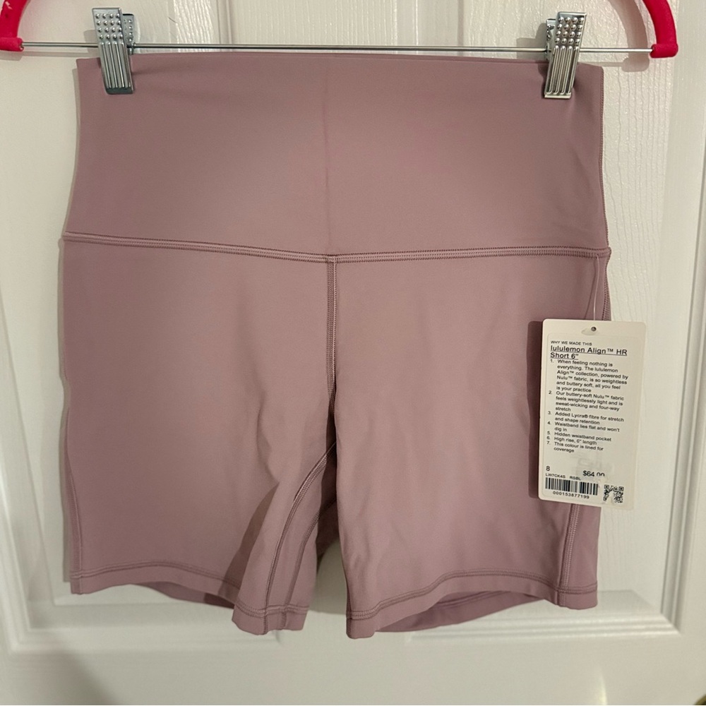 NWT Lululemon Athletica Align High-Rise 6” Bike Shorts LAVENDER LUX